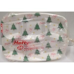 *9* Discontinued VTG Hefty Holiday Styrofoam Compartment Trays Plates Christmas